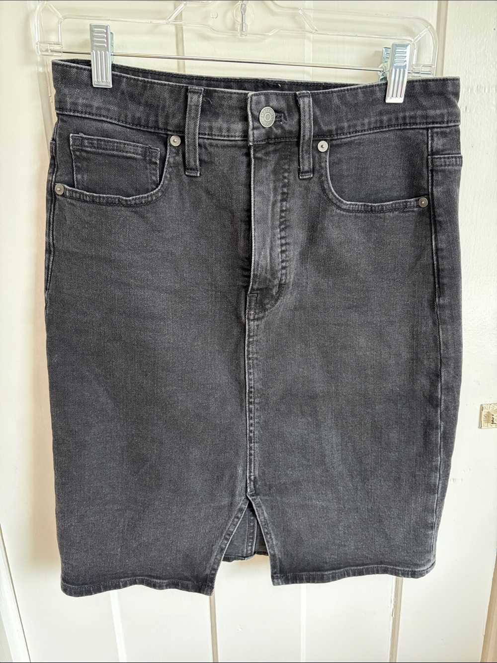 Madewell Black Denim Pencil Skirt